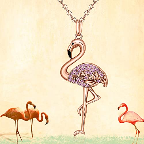 Flamingo Necklace Halloween Skeleton Cat Necklace Turtle Axolotl Hummingbird Necklaces for Women 925 Sterling Silver Cute Animal Jewelry Christmas Gifts - Image 6