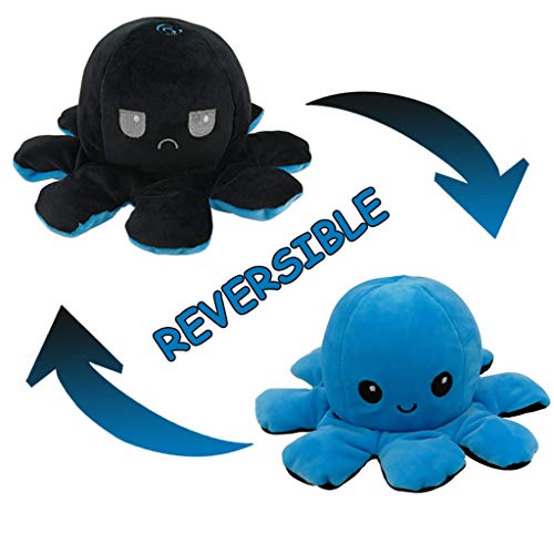 Preisvergleich Produktbild Rifuli Kinder Kreative Spielzeuggeschenke Tintenfisch Plüschtiere, Doppelseitige Flip Tintenfisch Puppe, Weiche Reversible Tintenfisch Kuscheltierpuppe