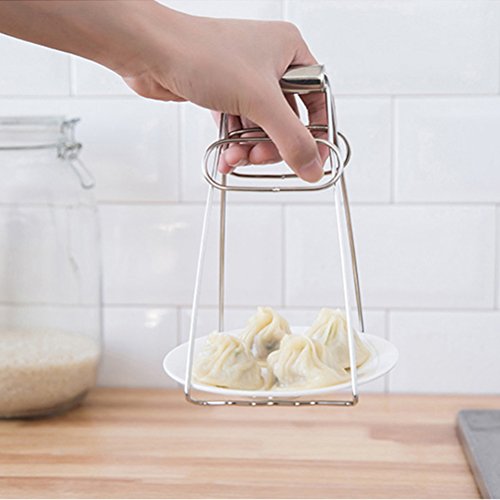 Tigela de prato de cozinha BESTONZON com clipe para pegador de pratos quente e frio