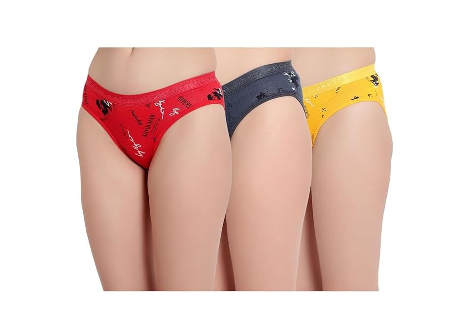 Comfortable & Stylish Everyday Essentials - Women's Cotton Hipster Panty Print, Multicolor (Pack of 3) (in, Alpha, XS, Regular, Slim Girls, Multicolor)-image-42