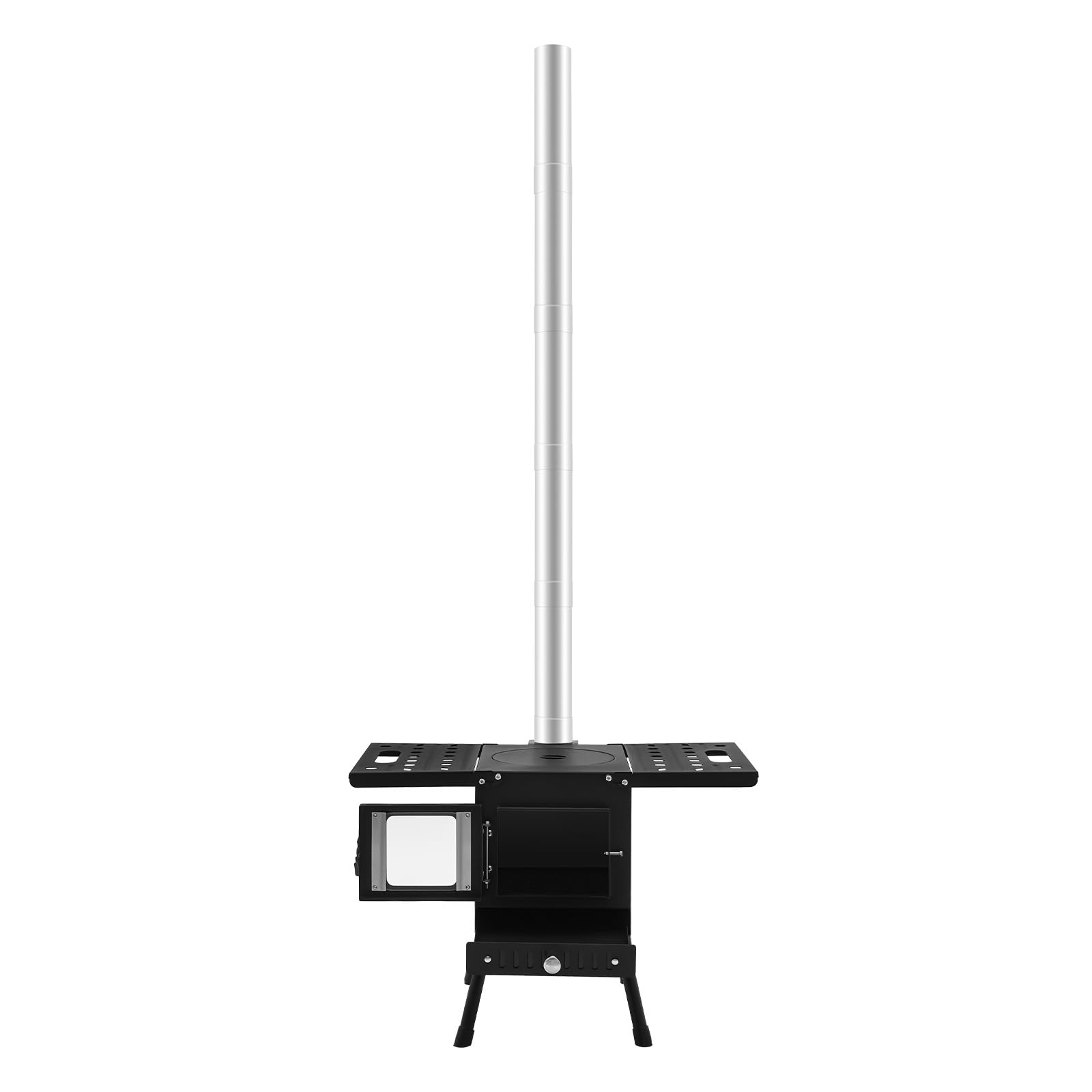 Réchaud de camping portable - Mini réchaud à bois portable - Gant de cheminée - Pour tuyaux - Poêle à bois - Poêle de camping - Réchaud de secours - Chauffage en acier au carbone - Chasse - Randonnée
