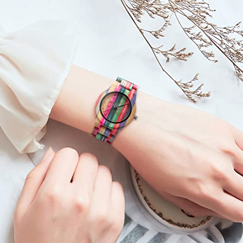 VILLCASE 1 pc Bambu Wood Wrist Watch relógio de pulso fresco diário casual relógio de quartzo