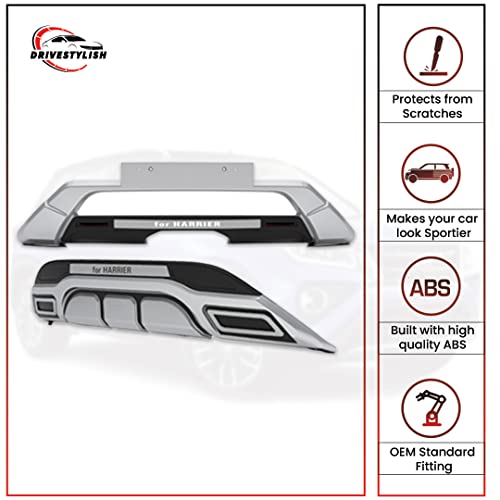 Image of Acrylonitrile Butadiene Styrene (ABS) Front & Rear Bumper Protector Guard for Tata Harrier