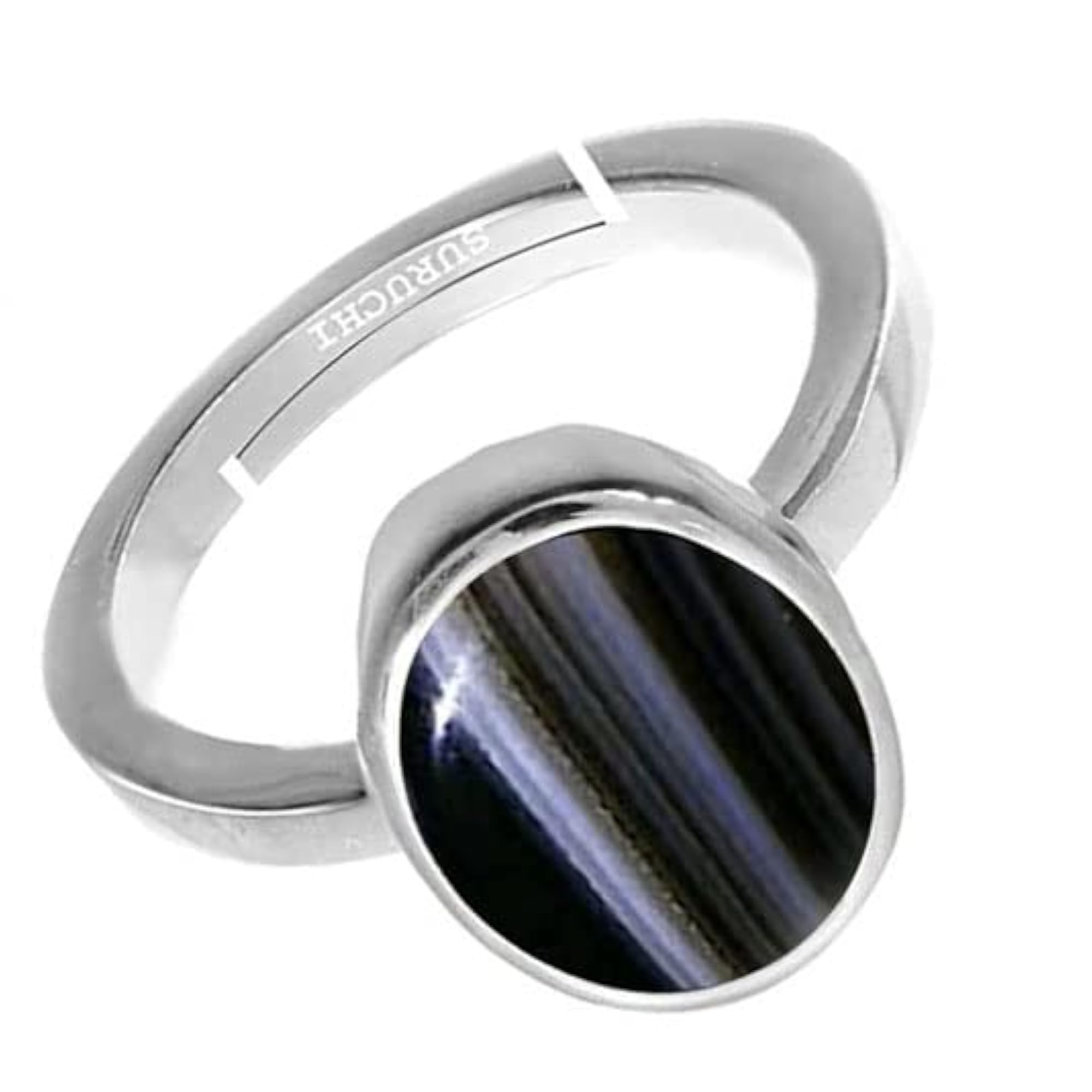 Sulemani Hakik Adjustable Sterling Silver Ring, Natural Gemstone