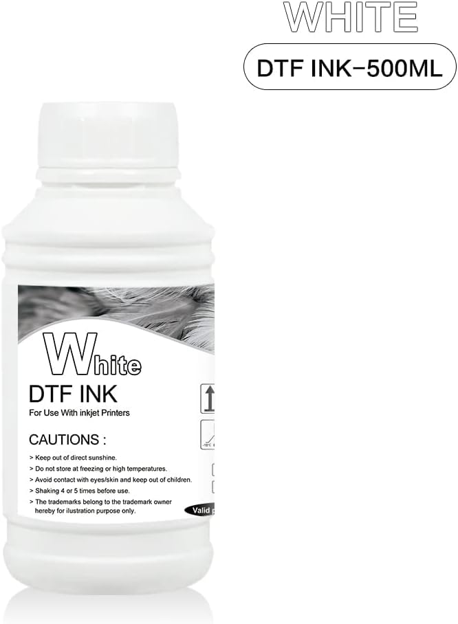 Image of MZK DTF Ink Premium DTF Transfer for PET Film, Refill for DTF Printers Ink, Heat Transfer Printing Direct to Film (1x 500ml White)