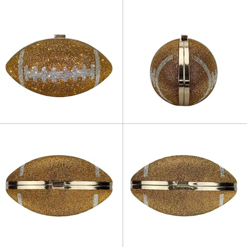 Image of Gripit Bling Rhinestone Football Shaped Rugby Quirky Bag Purse Novlety Chain Purse