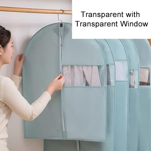 Breathable Hanging Garment Bag with Zipper - Non-Woven Suit Bags for Dresses, Coats & Suits - Pink 55.1in/140cm - Perfect Travel & Storage Solution 7