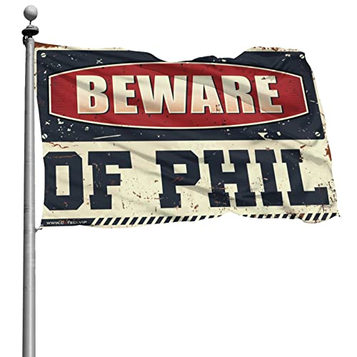 Décoration de bière d'extérieur drapeau Beware Of Phil pour porche et bar de jardin géant 152x244cm