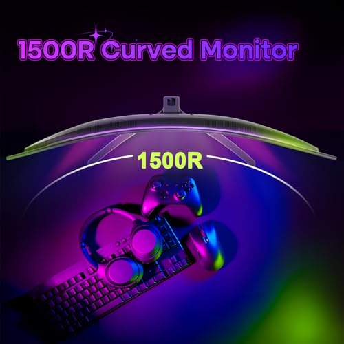 Amzfast 32 Inch Curved Gaming Monitor, 2K QHD 180Hz, 2560x1440p, Fast VA, 1ms MPRT, Adaptive Sync, 3500:1 Contrast, HDR, DCI-P3 93%, sRGB 125%, 1500R, VESA 100x100mm, HDMI 2.0&DP 1.4 - AMZG32C1Q - Image 6