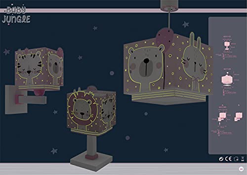 Dalber Lampada da tavolo per bambini, modello Jungle Jungle Rosa - Image 8