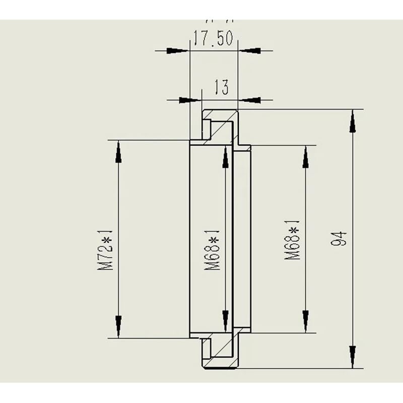 Adaptador S8329 M68 con giro concéntrico de 360 grados y rosca externa M72 2