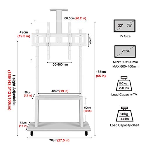 REMYS soporte de TV para pisos 32-70" blanco miniatura 2