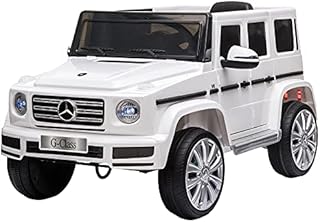 HOMCOM Mercedes Benz G500 Licensed 12V Kids Electric Ride On Car Toy with Parental Remote Control Battery-powered 2 Motors Music Lights MP3 for 3-8 Years Old White