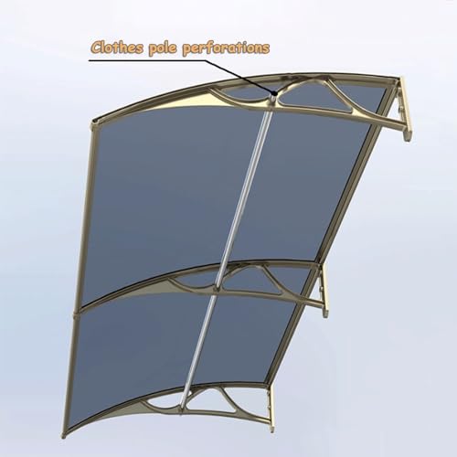 Auvent de porte imperméable anti-UV avec toit polycarbonate