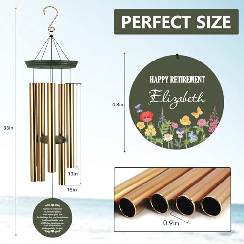 Image of ASTARIN Retirement Wind Chimes 2025, Personalized Wind Chime, New Life Chapter Retirement Gifts for Woman /Man /Teacher /Nurse, Deep Tone Wind Chimes Congratulations for Retire