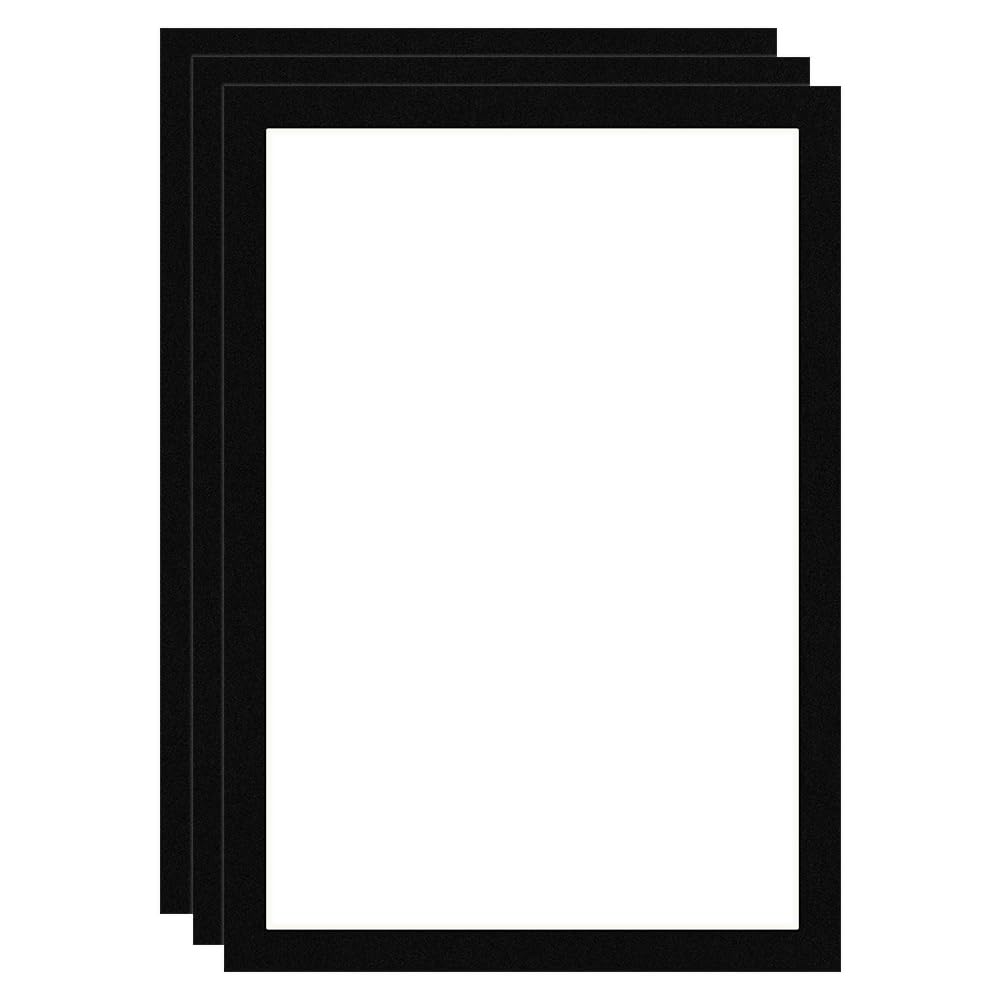 Procut Global 100x70cm Black Picture Mounts Board to Fit 60x90cm Aperture Size - Photo Mount Card Ideal for Prints, Artwork, Crafts & Certificates - Sizes & Colors Available - Pack of 3 โ image 1