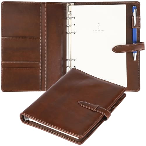 Classeur à anneaux A5 Bosreroy en simili cuir élégant et durable pour vos documents de bureau