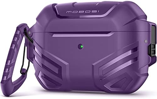 MOBOSI for AirPods Pro 2nd/1st Generation Case Cover with Lock, Military Grade AirPod Pro 2 Case for Men Women, Full-Body Shockproof Protective Case with Keychain for AirPods Pro(2022/2019), Green