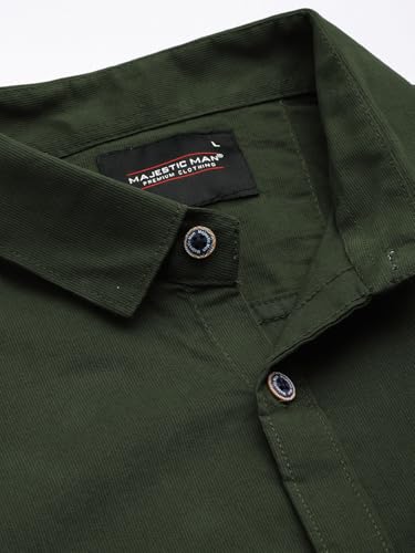 Image of Majestic Man Comfort Slim Fit Solid Pure Cotton Self Design Casual Shirt