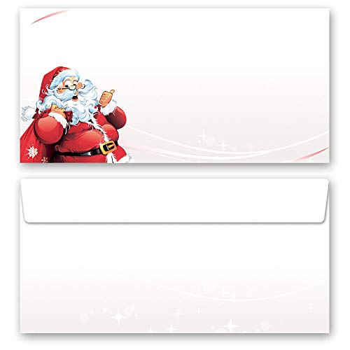 10 sobres Navidad, CARTA A PAPÁ NOEL DIN LANG (220x110 mm) | Paper-Media