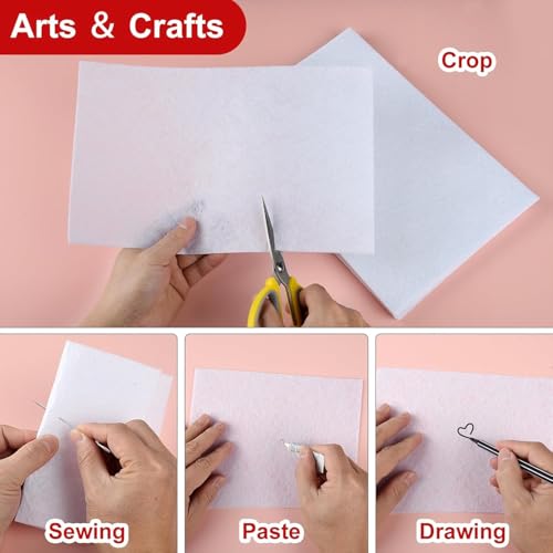 Image of Asian Hobby Crafts A4 White Felt Fabric Sheets for Flower Making & DIY Craft Projects, Scrapbooking, Sewing Dolls, Embroidery & Patchwork, School Projects, Kids Art & Craft Supplies, Home Decorations - Set of 10 Pcs