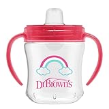 Dr. Brown's Milestones Soft Spout Sippy Cup with Handles, Pink Rainbow, BPA-Free, 6 oz/180 mL, 6m+