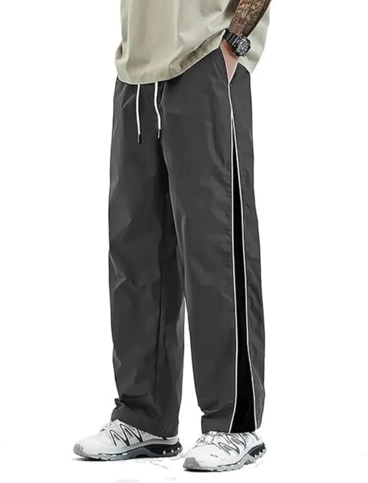 blacktail Lycra Men's Baggy Track Pants, Loose Fit Joggers for Gym, Sports, Casual Wear, Drawstring Waist with Side Stripe-picture-15