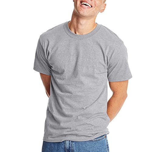Hanes Men's Short Sleeve Beefy-T (Pack of 2), Light Steel, XX-Large by Hanes - Used condition - US$13.51