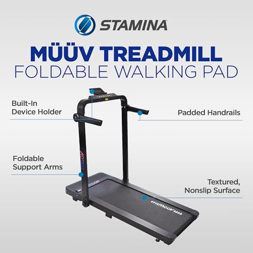 Image of Stamina müüv Foldable Treadmill, 0.5 to 7.5 mph, Under Desk Walking Pad - Personalized Smart Workouts with App Integration | 0.5 to 7.5 mph; Under Desk Walking Pad; Personalized Smart Workouts with App Integration
