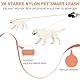 ZOBMIO Doppelschloss Flexi Leine, 3 Meter, Hundeleine Flexi Geeignet für Große Hunde mit Einem Gewicht von Bis Zu 30 Kg, Leine Hund Ausziehbare Hundeleine mit Grünem Reflektierendem Ring（Blau）
