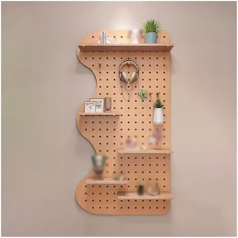 Pegboard Wall Organizer Panels.Pegboard Panels,Pegboard Wall Organizer,Pegboard Shelf Pegboard Panels Kit,Wooden Peg Boards,Peg Board Organizer Pegboard Wall Mounted Display Storage(Color:Da