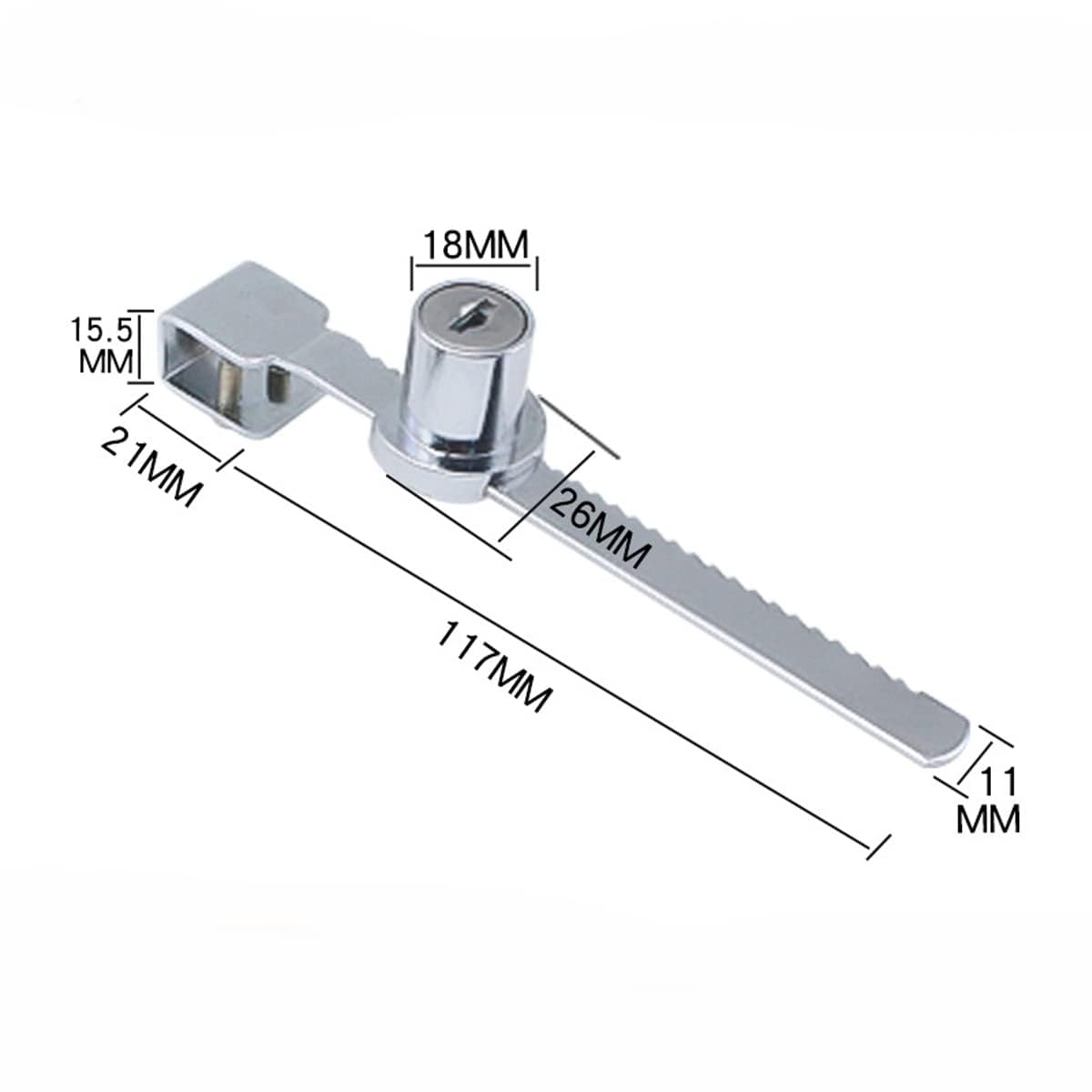 TOP-VIGOR 2Pcs Sliding Glass Door Ratchet Lock, 138mm Cabinet Door Locks Showcase Security Locks Reptile Vivarium Locks - Image 2