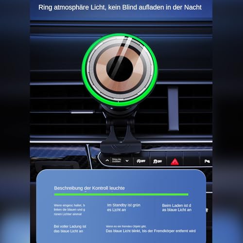 Cargador inalámbrico de coche magnético para evitar caídas del teléfono móvil 5