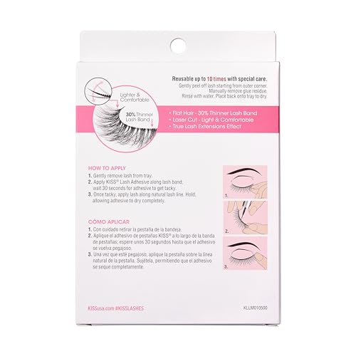 KISS Lash Couture LuXtensions Collection False Eyelashes Multipack, Flat Lash Technology, Super Slim Lash Band, Real Lash Extension Fibers, Reusable Strip Lashes, 'Volume Full Set', 4 Pairs - Image 4