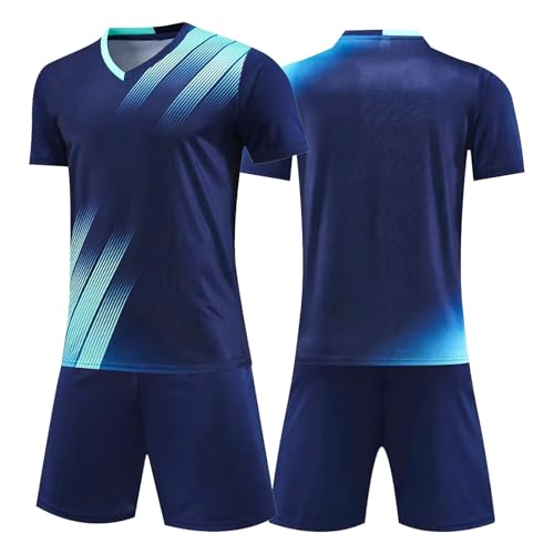 Keyck Maillot de Foot Enfant, Ensemble Vêtements Garçon Basket Jersey Set Gym Shorts et T-Shirt, Respirant Entrainement Football Tenue de Sport Survêtement pour...