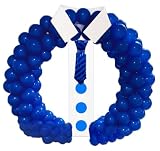 Fathers Day Decoration,Blue Gentleman Tuxedo Suit Necktie White Shirts Background for Baby Shower Graduation Birthday Tuxedo Theme Party Supply