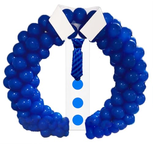 Fathers Day Decoration,Blue Gentleman Tuxedo Suit Necktie White Shirts Background for Baby Shower Graduation Birthday Tuxedo Theme Party Supply