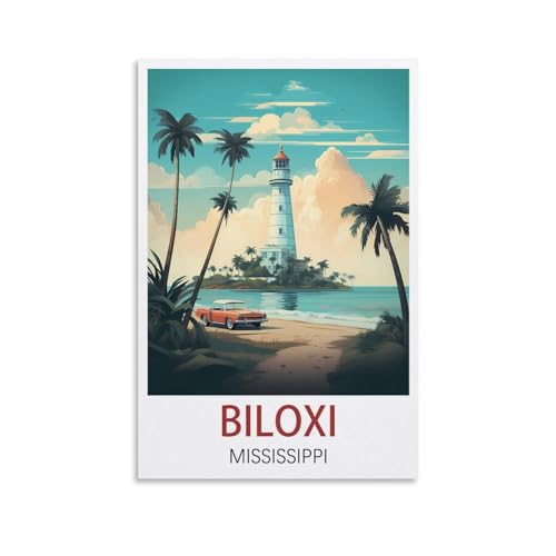 Poster Biloxi Mississippi vintage déco chambre moderne 50x75cm