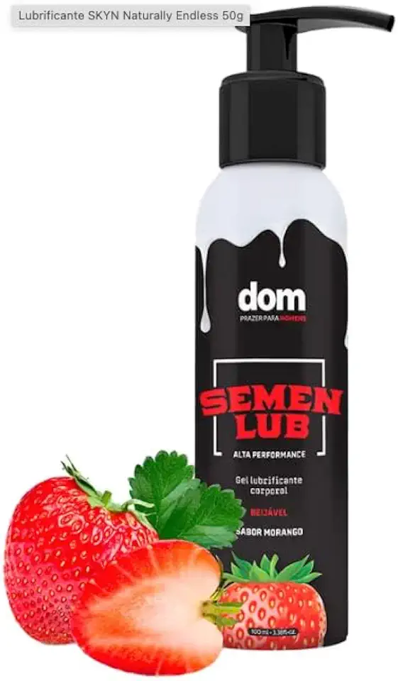 Lubrificante Beijável que Imita o Semen - Semen Lub Sabor Morango 100ml