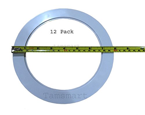 12 Pack--6 Inch Over Size White Light Trim Ring for Recessed Can and Oversized Light Fixture