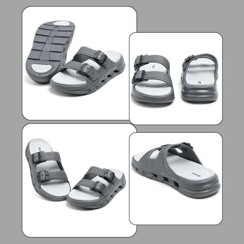 Image of DOCTOR HEALTH SUPER SOFT Men EVA Double Strap Sandals | Adjustable Buckle Comfort Slides | Lightweight Anti-Slip Ventilated Casual Sandals for Everyday Indoor Outdoor Wear