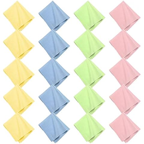 20 Pcs Eyeglasses Cleaning Cloth, Microfibers Cleaning Cloths Glasses Cleaning Cloths Lint Free Lens Cloth for Cleaning Glasses Spectacles Camera Lenses(mixed color) Cover