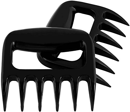 Bcurb Pulled Pork Shredder Claws - BBQ Meat Handler Forks - Salad Fork 2 Piece Set (Black)