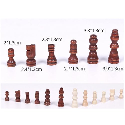 Wood International Schachfiguren-Set mit 32 gepolsterten Filzsockeln, 2,5 cm, traditionelle Spiele