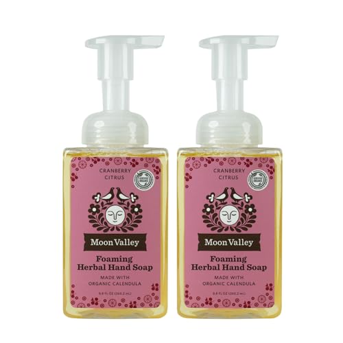 Moon Valley Herbal Foaming Hand Soap, Vegan (Cranberry Citrus, Recyclable Bottle)