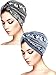 Produktbild Yaomiao 2 Stücke Schlaf Weichen Turban Kappen Gedruckt Turban Hut Schlaf Hut Headwears für Damen (Farbe Satz 3)