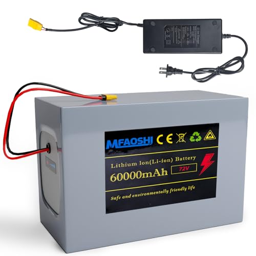 MFAOSHI 72V 60Ah E-Bike Battery Pack with LED Display & 2A Charger,XT90...