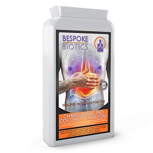 Charcoal 120 Capsules Vegan | Cleaner Than Medicinal Tablets | Fights Food, Alcohol, Mould Mycotoxins & Wind |3X Strong Longevity | Pure Coconut Detox | Charcleanse | UK | Bespoke Biotics