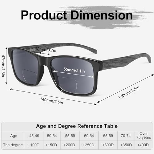 LADEESSE 3 Pack Bifocal Reading Sunglasses For Men/Women - Fashion UV400 Sunglasses With Readers Built In Sun Outdoor Protection(1.75) - Image 3