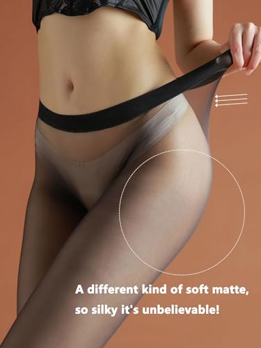 HTRUIYA Women Seamless Pantyhose Matte Sheer Tights High Elastic Control Top Stockings Transparent Nylons Pantyhose4